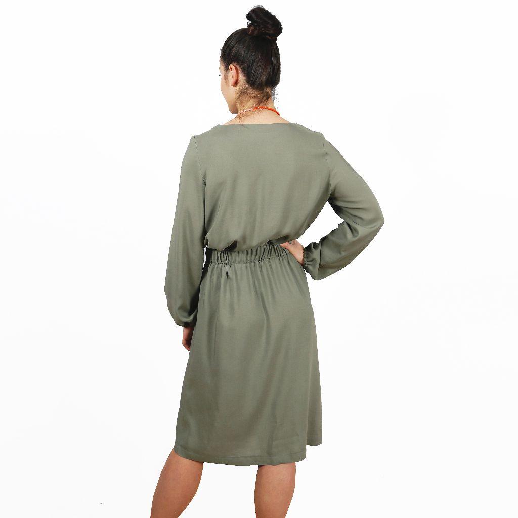Preview: Papierschnittmuster Kleid mit Gummizug Frau Sanja XS-XXL